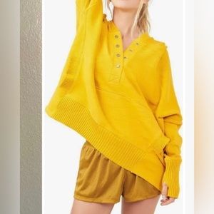 NWOT Free People solid honey dove pullover dark yellow price firm xs